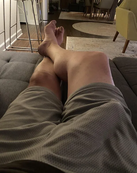 45 straight, relaxing at home