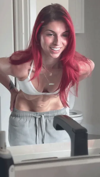Bringing joy with her abs